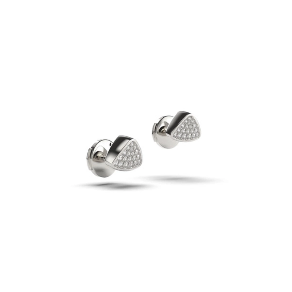Ajour Duo diamond stud earrings in 18k white gold