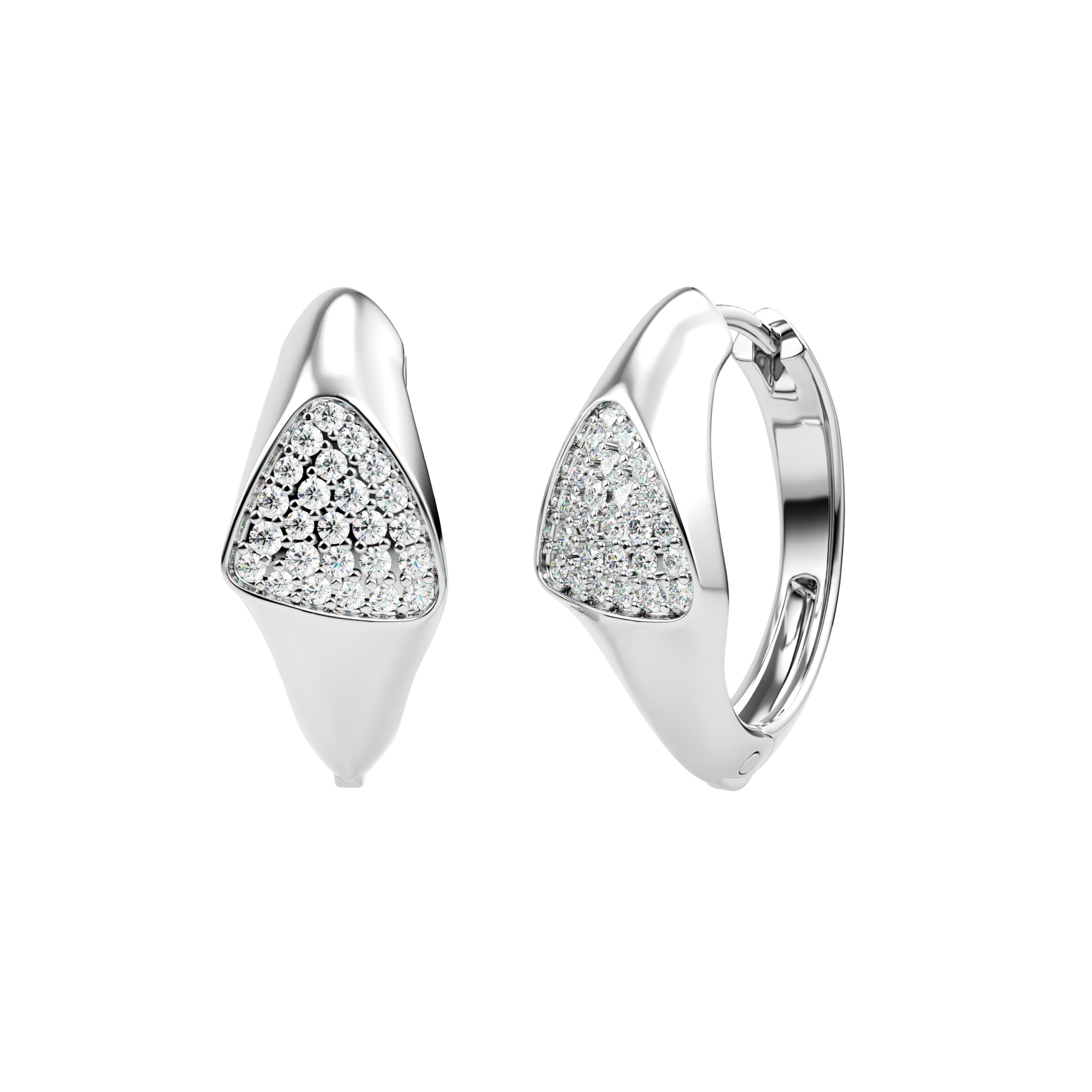 Ajour Orbé earrings in 18k white gold with diamond pavé