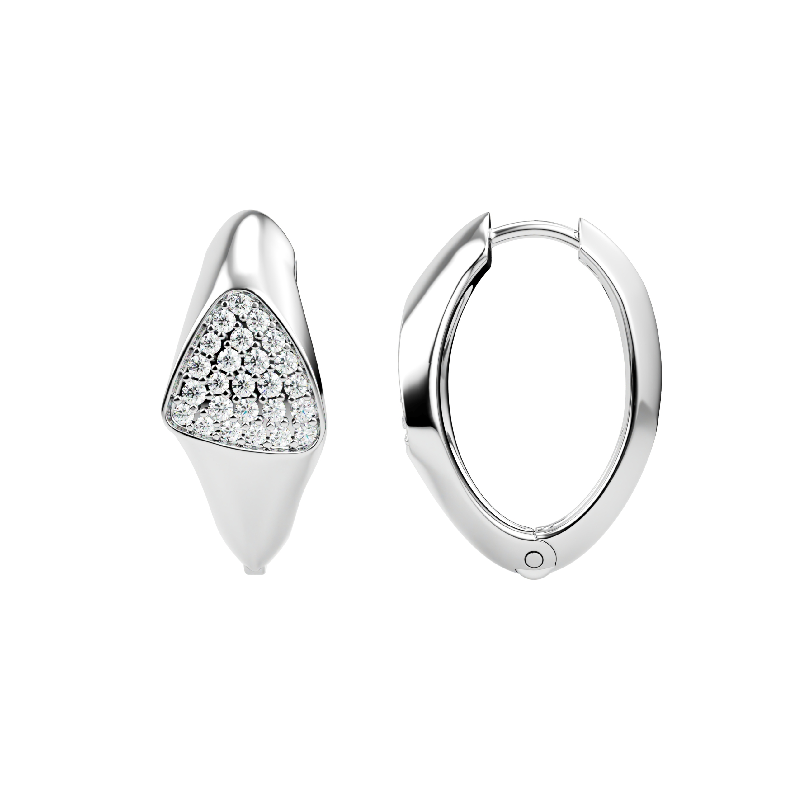 Side view of Ajour Orbé earrings in 18k white gold