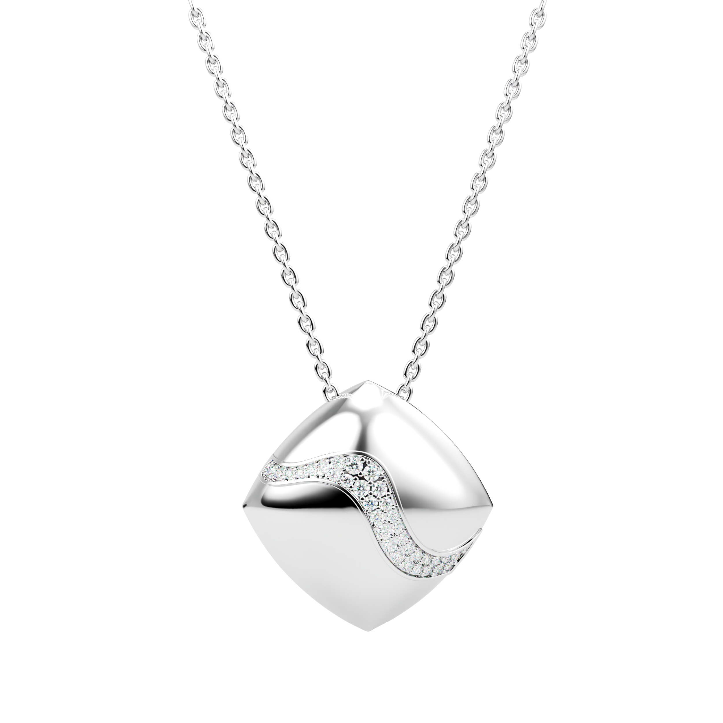 Orsé Pendant in 18k White Gold with Diamonds