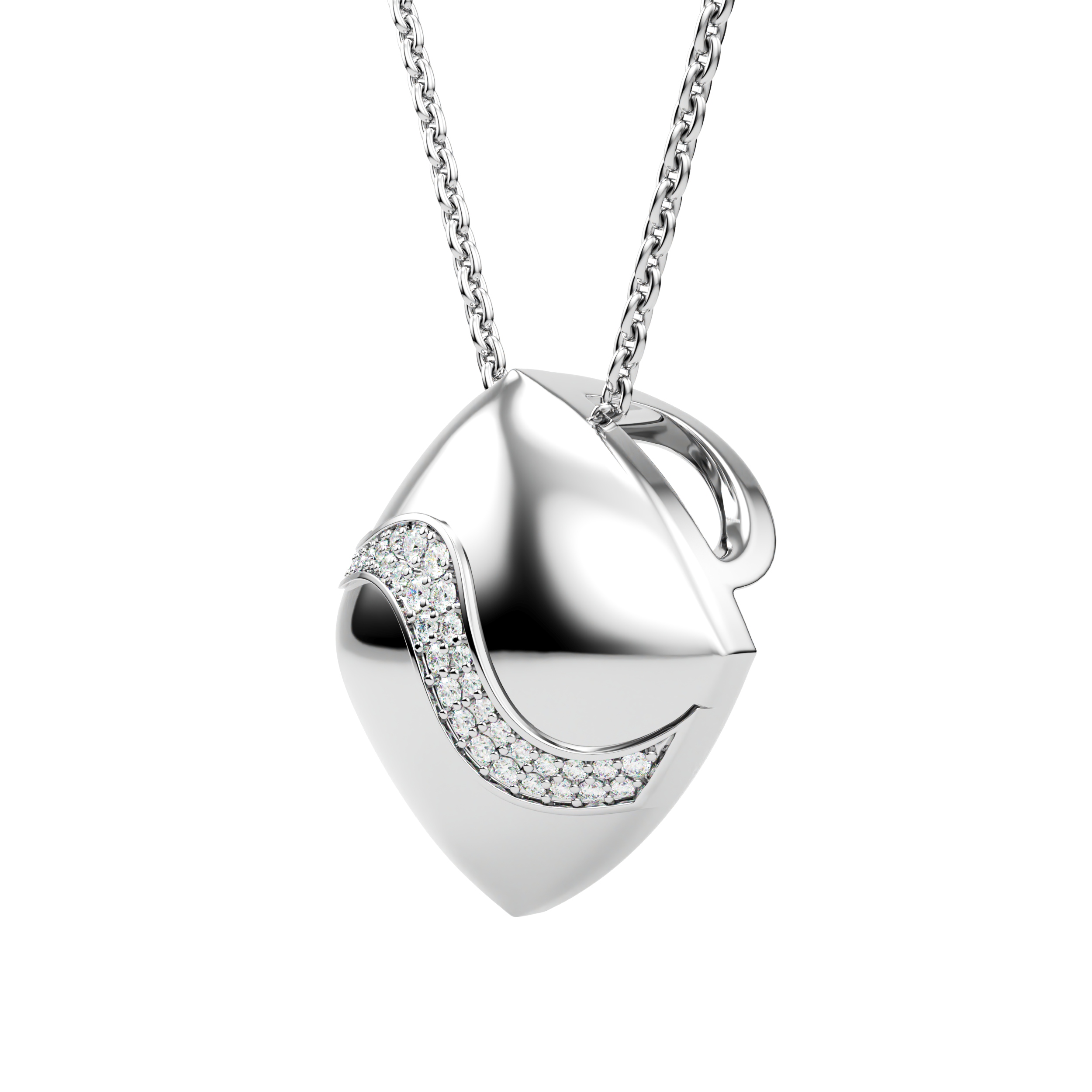 Orsé Pendant white Gold Sculptural View