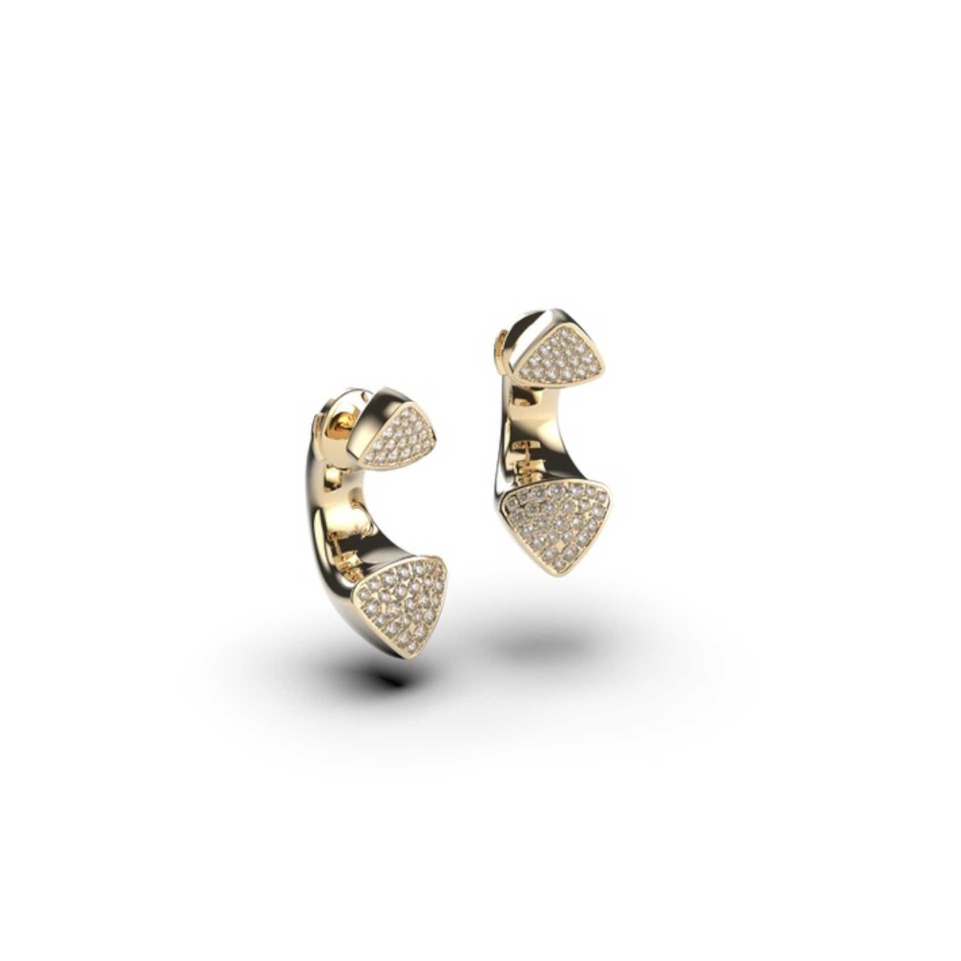 Ajour Duo diamond earrings in 18k gold, shop landing