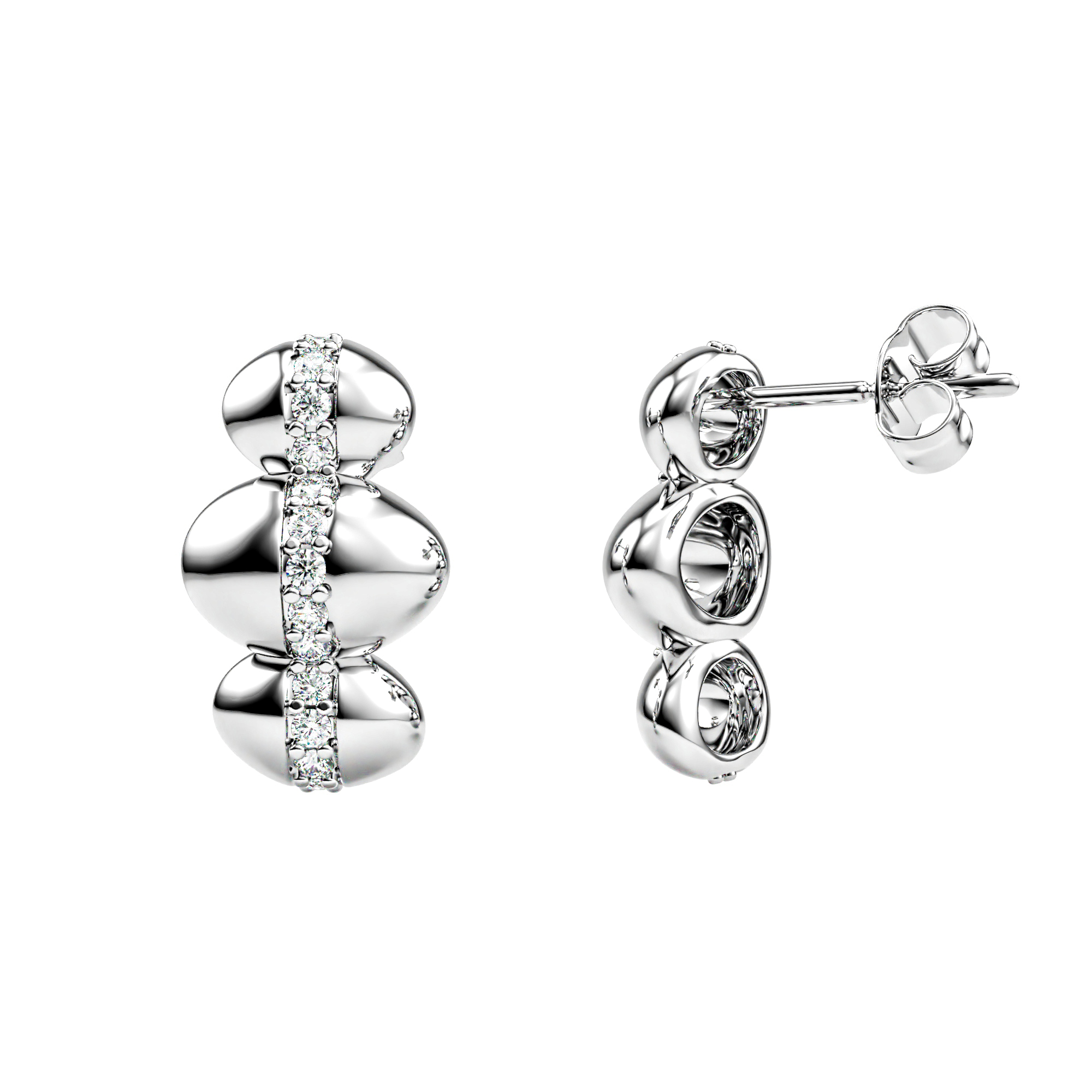 Ondée earrings in 18k white gold with diamonds