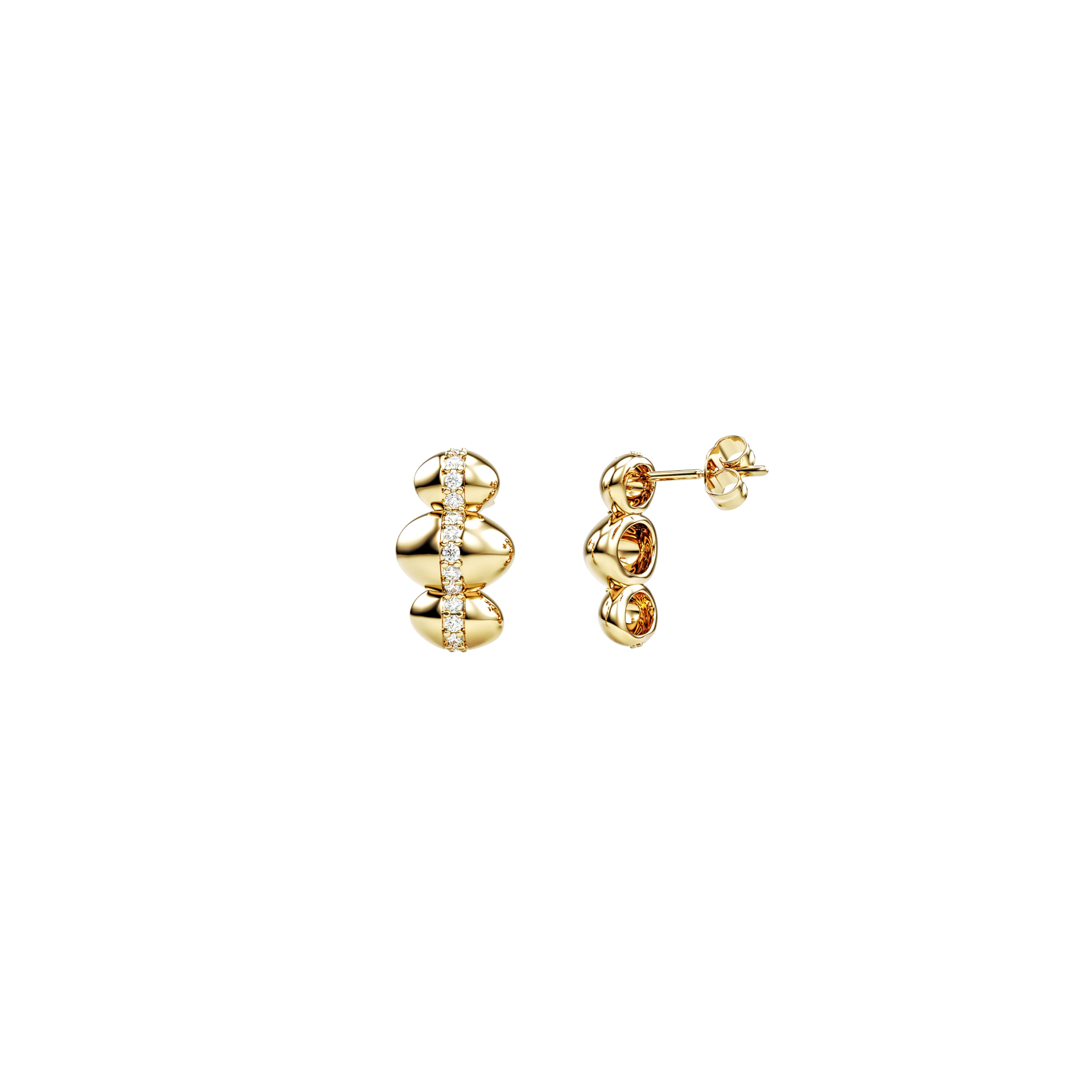 Ondée earrings in 18k yellow gold with diamonds