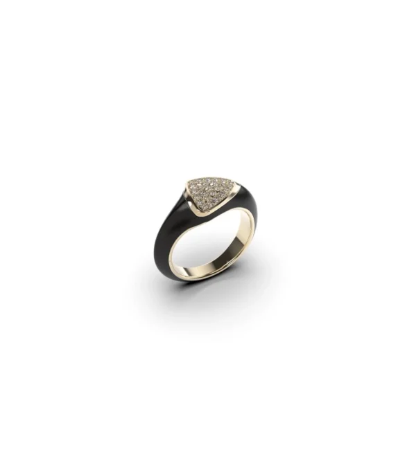 Ring Ajour Chevalière Ébène